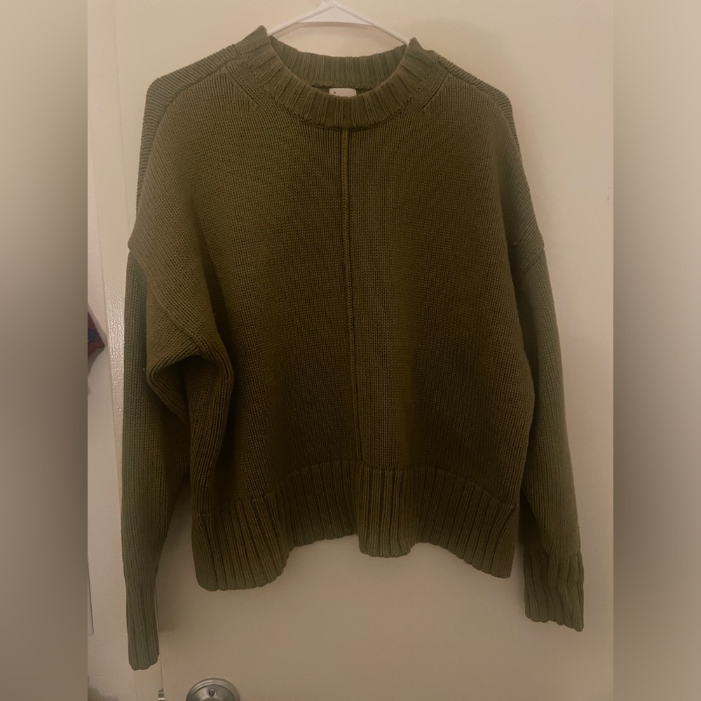 green sweater